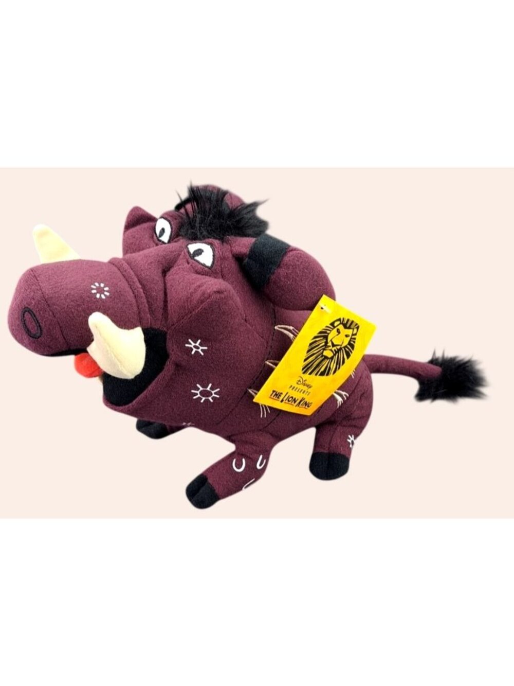 Disney The Lion King Pumbaa Plush Stuffed Toy Broadway Musical Tribal Design New